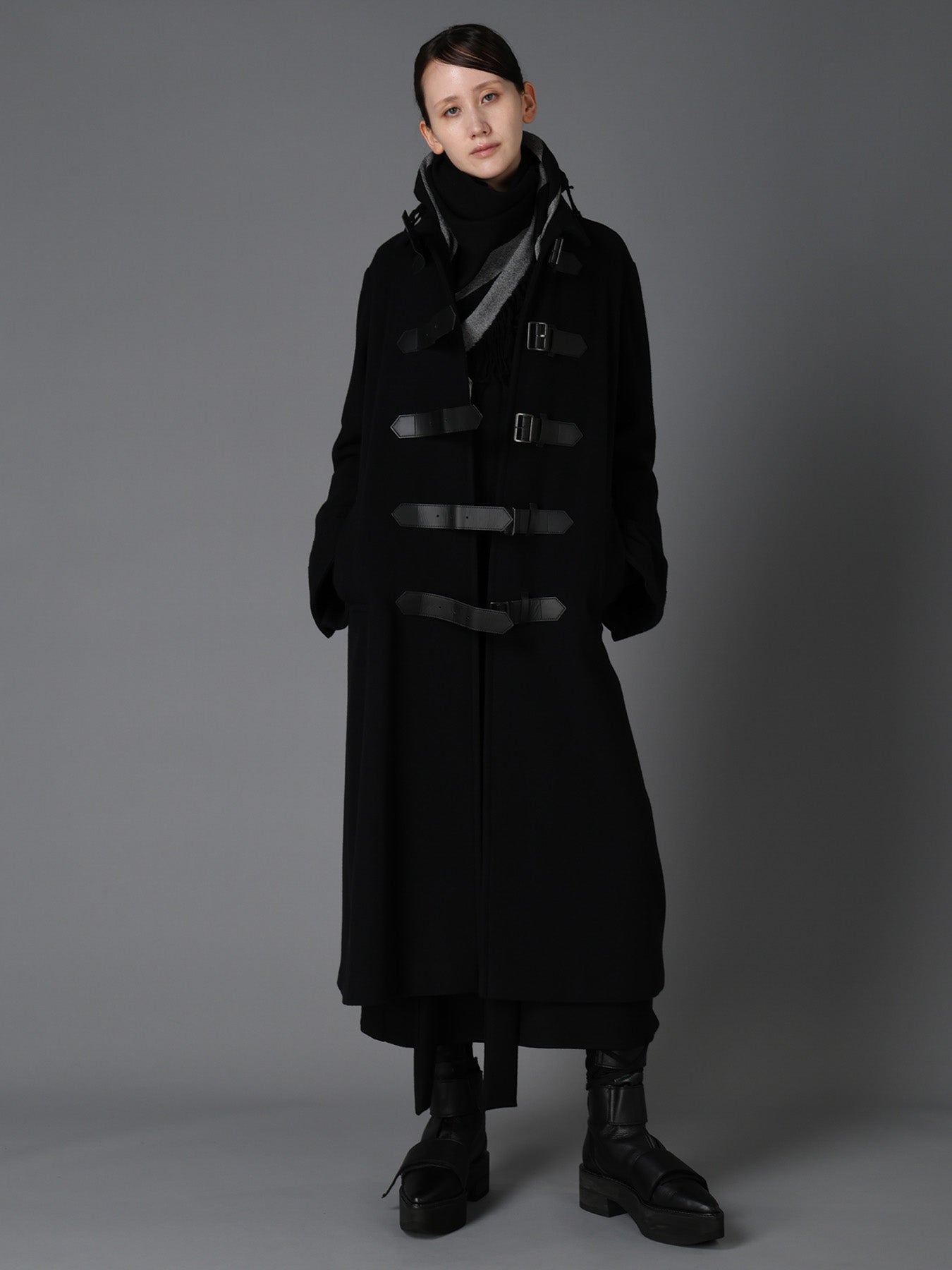 CHECKED SERGE TRIANGLE SHAWL – THE SHOP YOHJI YAMAMOTO