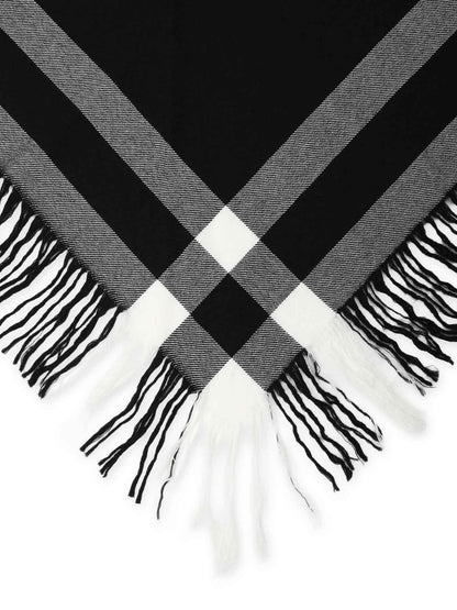 CHECKED SERGE TRIANGLE SHAWL