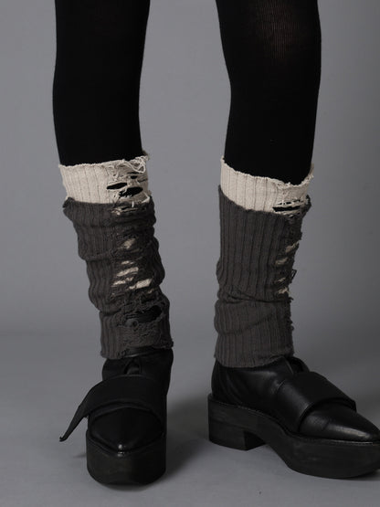 W/ CRUSHED RIB DISTRESSED LEG WARMERS
