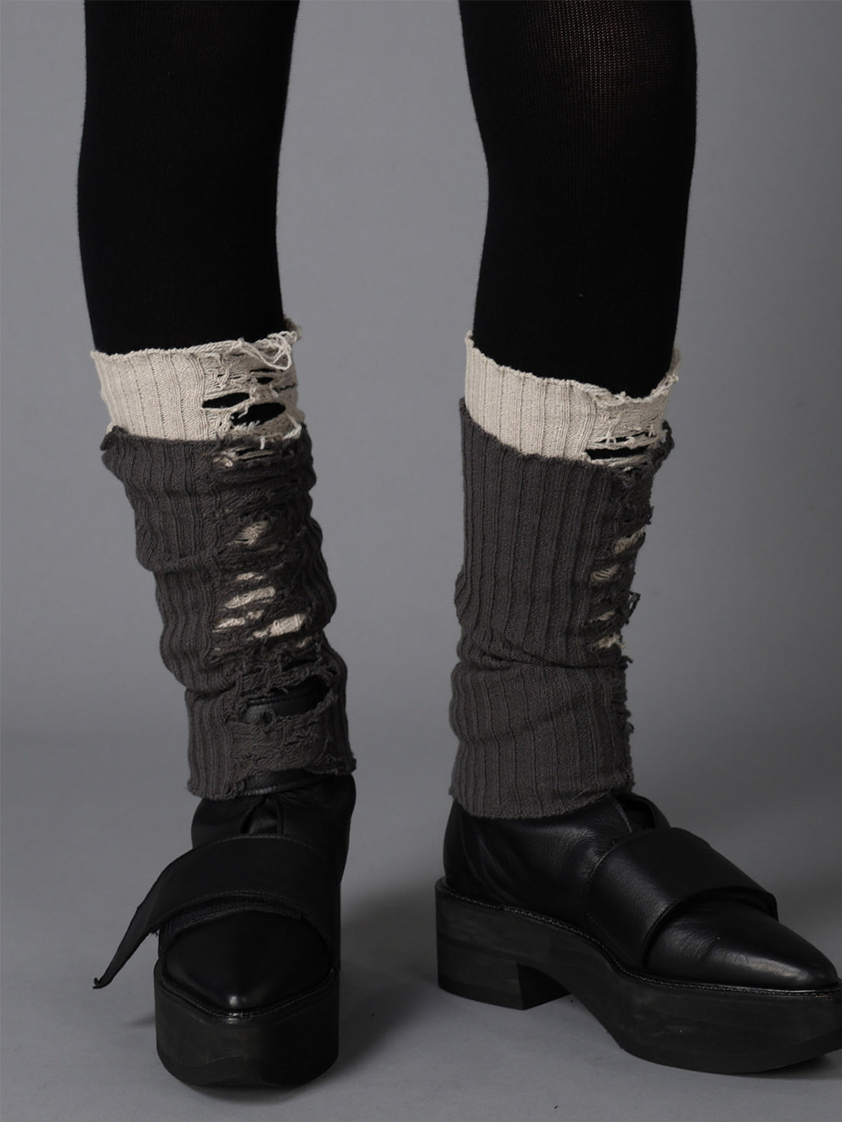 W/ CRUSHED RIB DISTRESSED LEG WARMERS