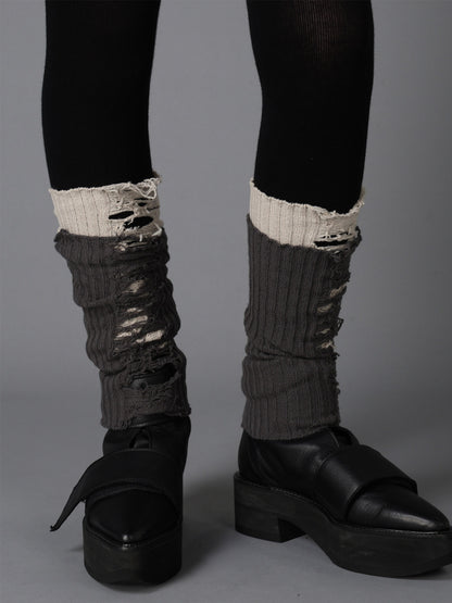 W/ CRUSHED RIB DISTRESSED LEG WARMERS