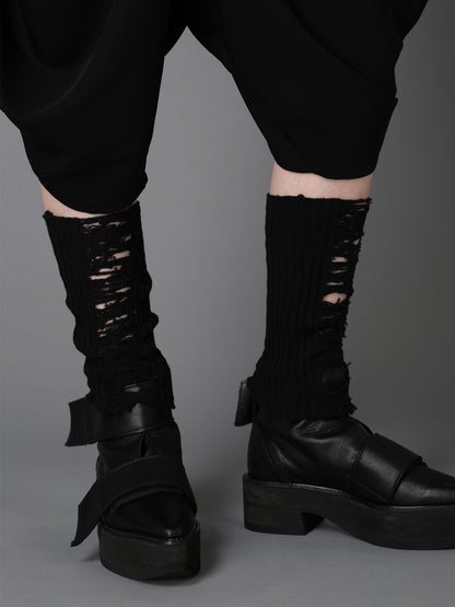 W/ CRUSHED RIB DISTRESSED LEG WARMERS