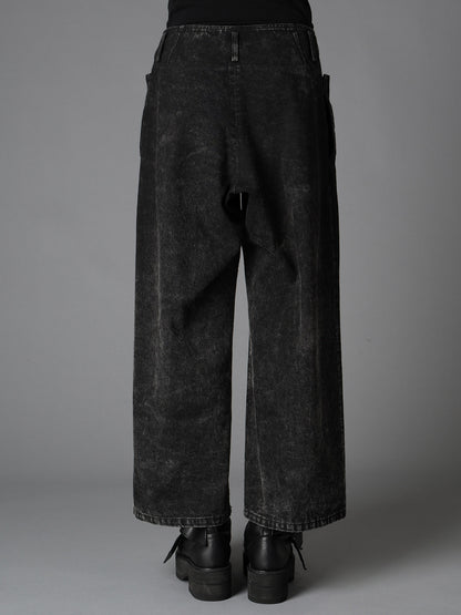 CHEMICAL BLEACHED DENIM SAILOR PANTS