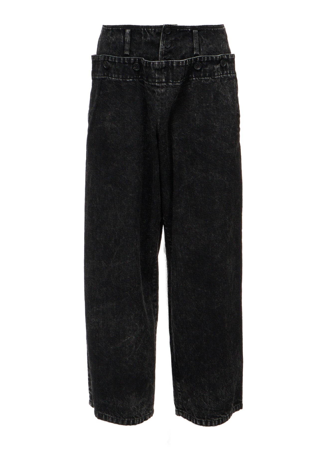 CHEMICAL BLEACHED DENIM SAILOR PANTS