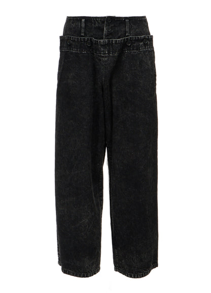 CHEMICAL BLEACHED DENIM SAILOR PANTS