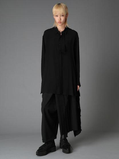 WOOL GABARDINE  PLEATED DETAIL SKORT