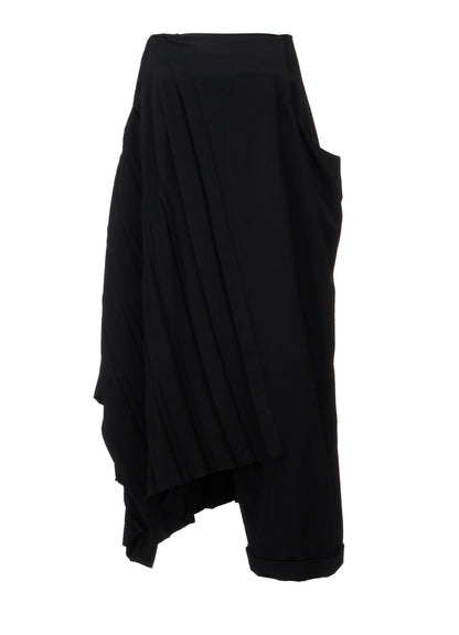 WOOL GABARDINE  PLEATED DETAIL SKORT