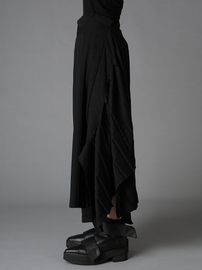WOOL GABARDINE  PLEATED DETAIL SKORT