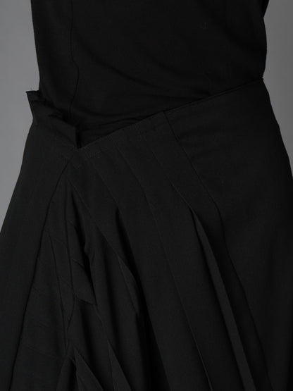 WOOL GABARDINE  PLEATED DETAIL SKORT