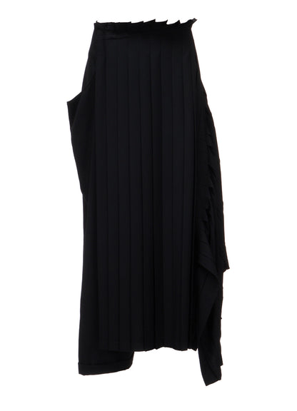 WOOL GABARDINE  PLEATED DETAIL SKORT