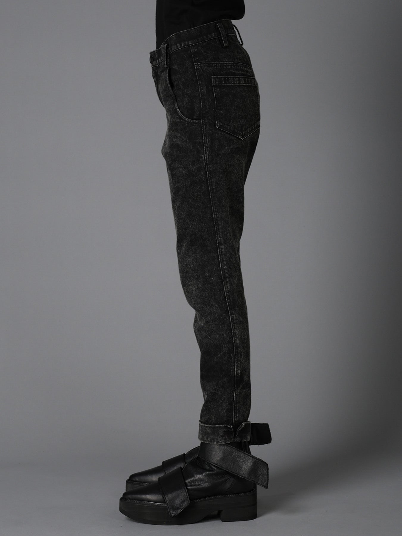 CHEMICAL BLEACHED DENIM CUFFED PANTS – THE SHOP YOHJI YAMAMOTO