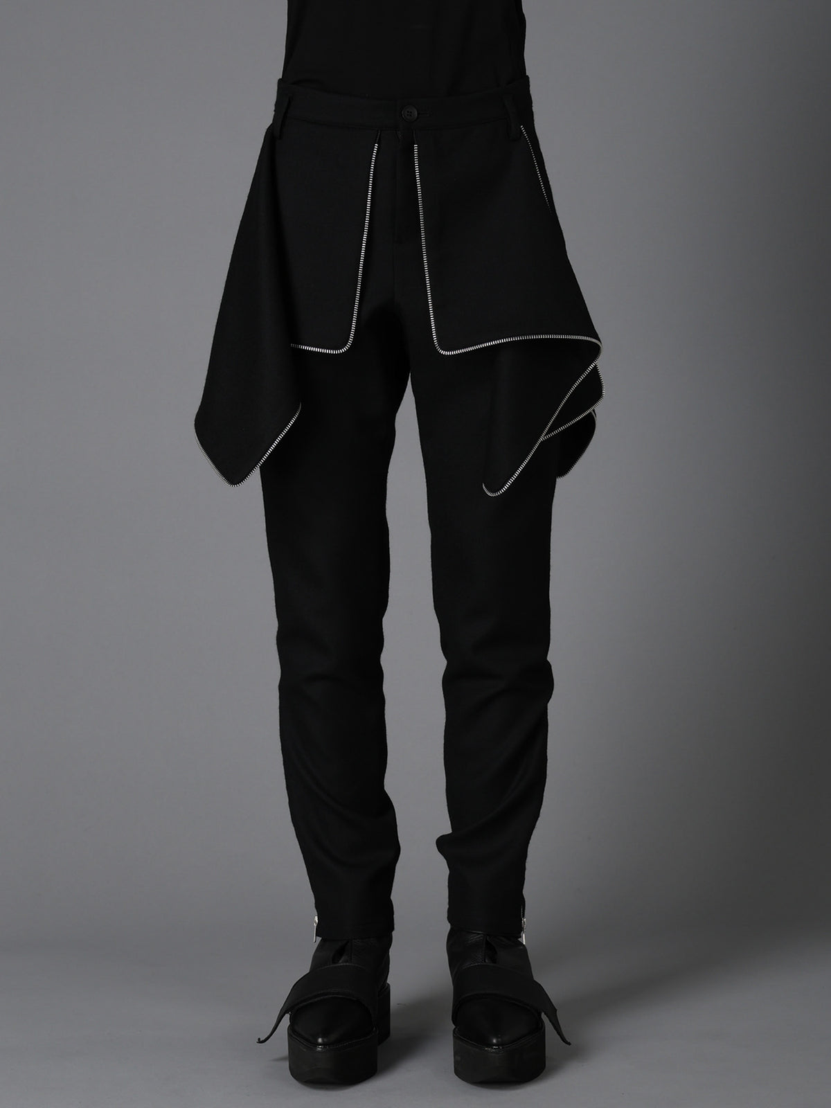W/ SERGE  ZIP DETAIL SLIM PANTS