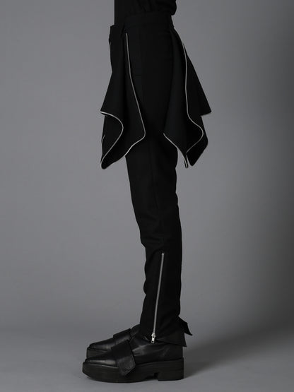 W/ SERGE  ZIP DETAIL SLIM PANTS