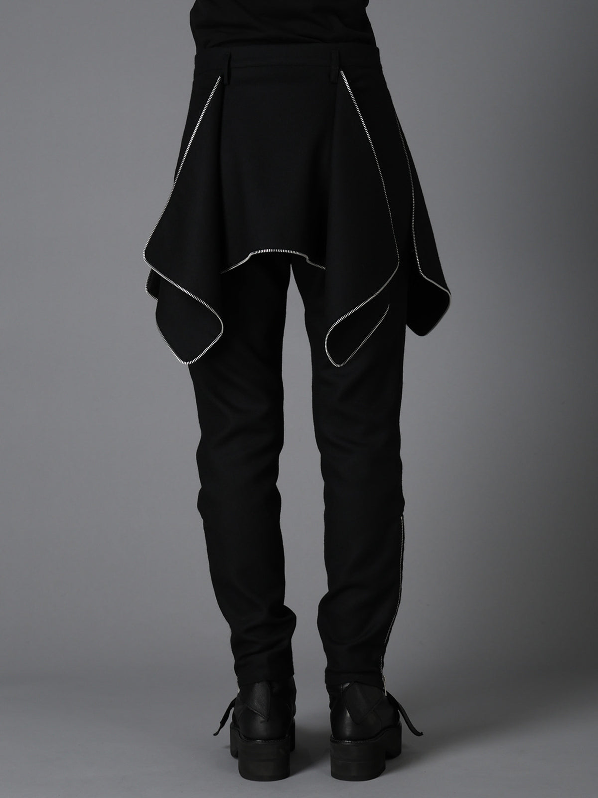 W/ SERGE  ZIP DETAIL SLIM PANTS
