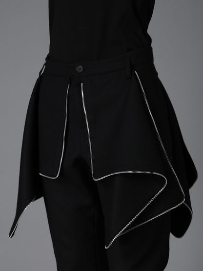 W/ SERGE  ZIP DETAIL SLIM PANTS
