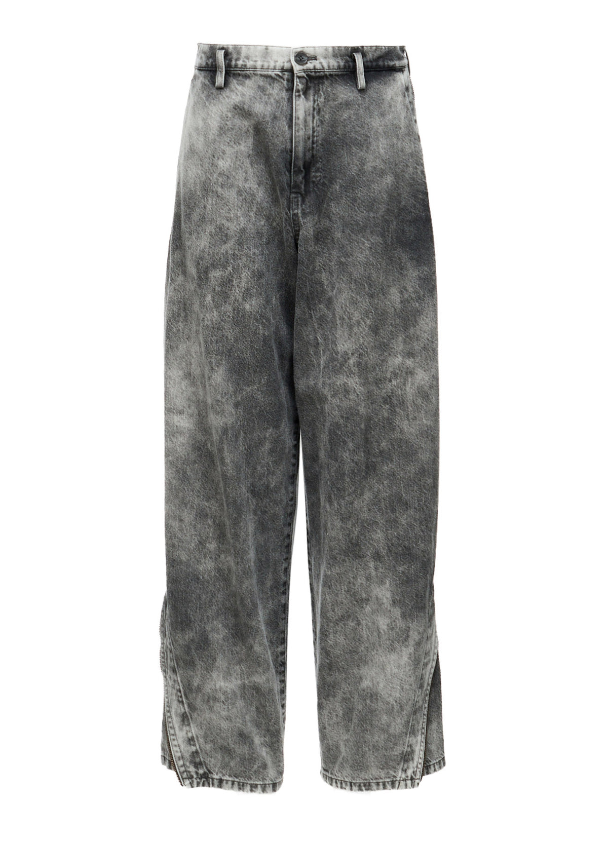 MIST BLEACHED DENIM ZIP DETAIL PANTS