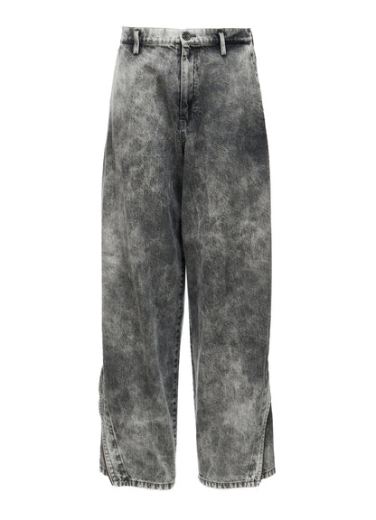 MIST BLEACHED DENIM ZIP DETAIL PANTS