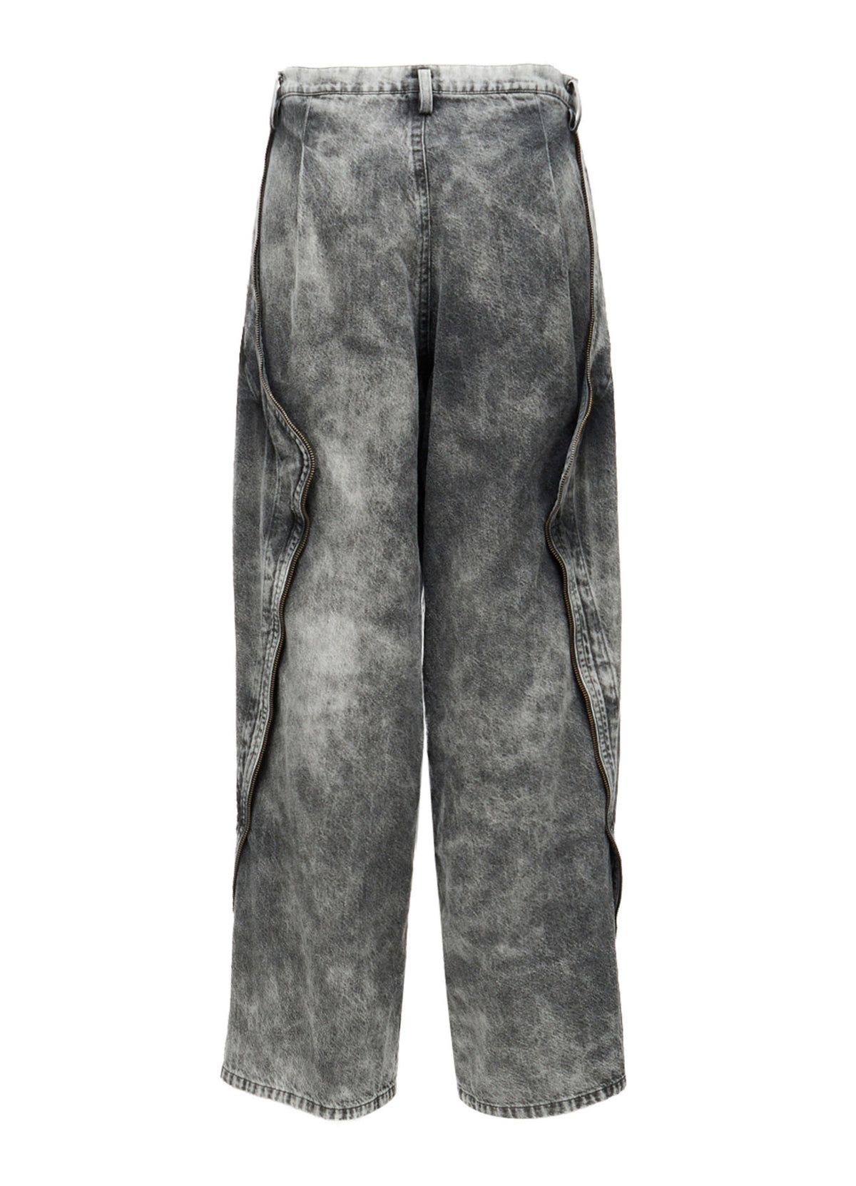 MIST BLEACHED DENIM ZIP DETAIL PANTS