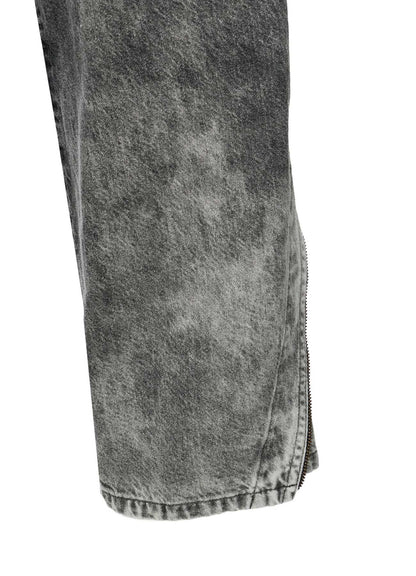 MIST BLEACHED DENIM ZIP DETAIL PANTS