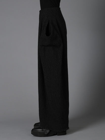 TOP DYED TWEED DRAPED POCKET PANTS