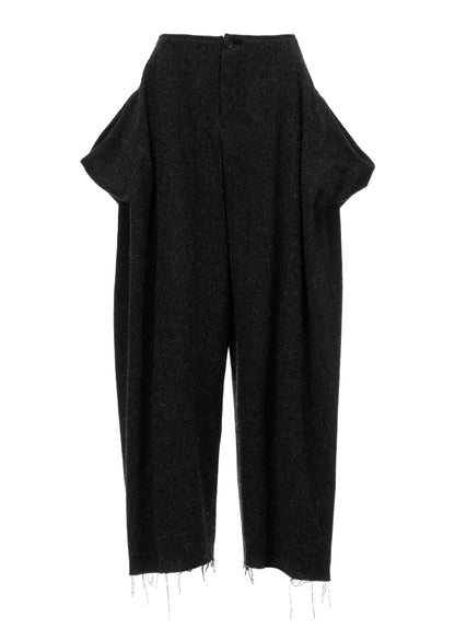 TOP DYED TWEED DRAPED POCKET PANTS