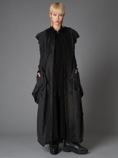 LIGHT SERGE A DRAPED POCKET SAILOR PANTS
