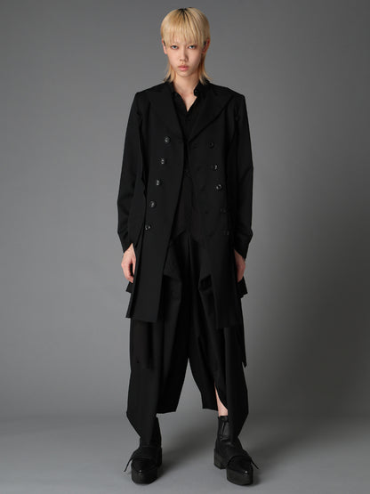 WOOL GABARDINE  HEM PANTS