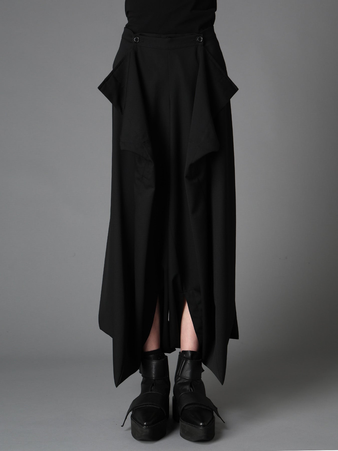 WOOL GABARDINE  HEM PANTS