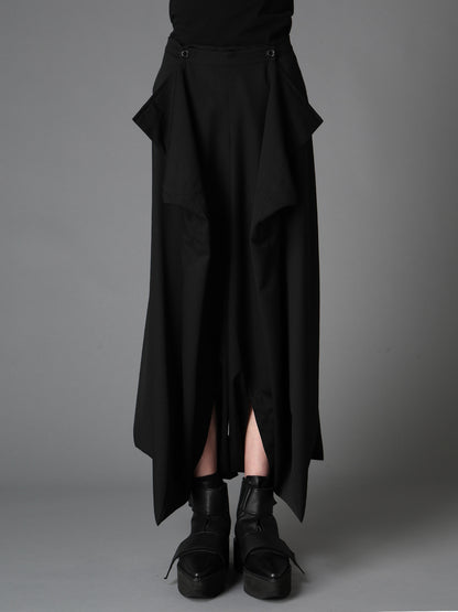 WOOL GABARDINE  HEM PANTS
