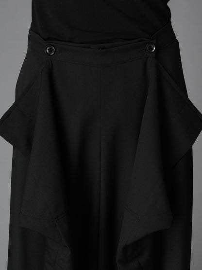 WOOL GABARDINE  HEM PANTS