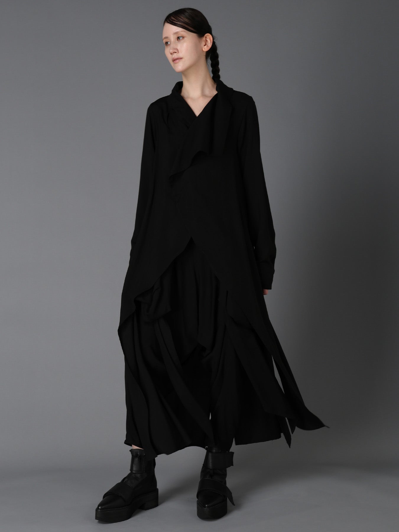 HIGH TWIST GABARDINE DRAPED PANTS
