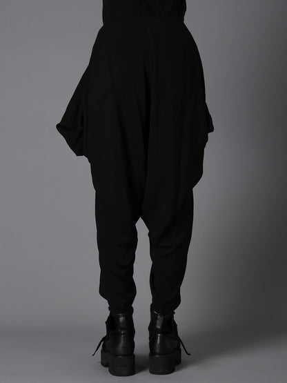 HIGH TWIST GABARDINE DRAPED PANTS