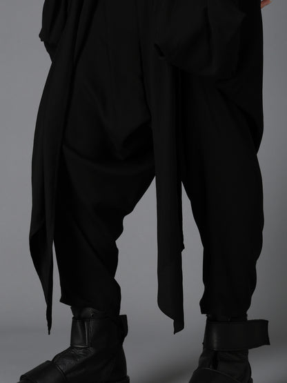 HIGH TWIST GABARDINE DRAPED PANTS