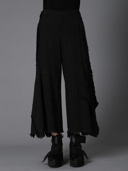 TOP DYED TWEED FLARED PANEL PANTS B