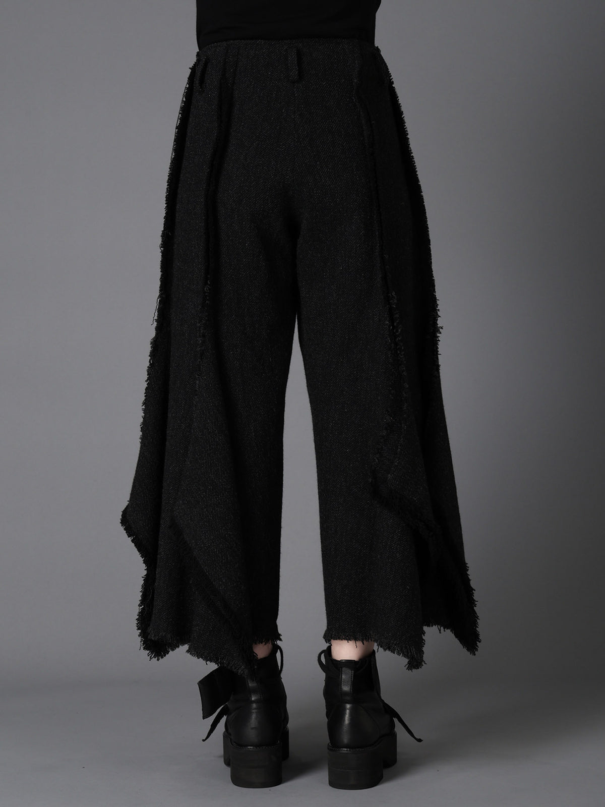 TOP DYED TWEED FLARED PANEL PANTS B