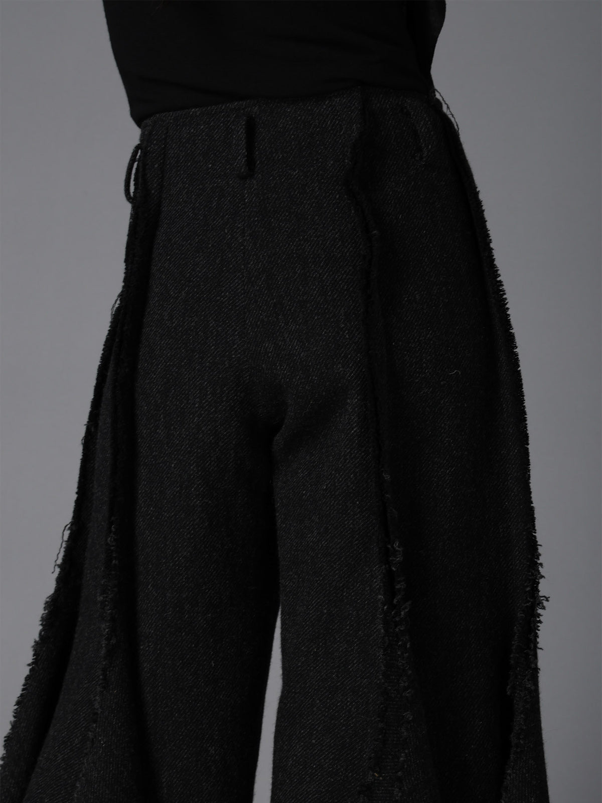 TOP DYED TWEED FLARED PANEL PANTS B