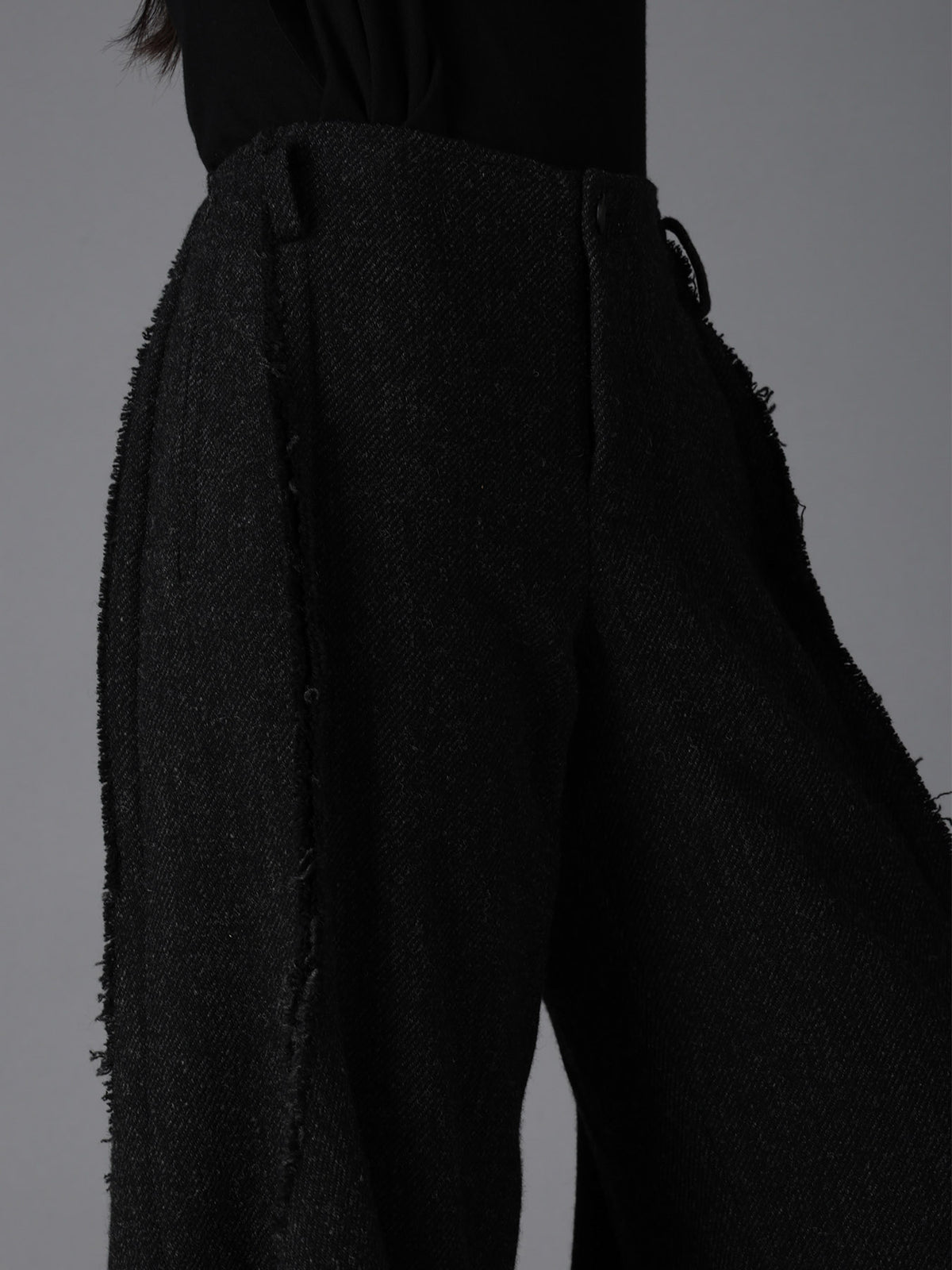 TOP DYED TWEED FLARED PANEL PANTS B