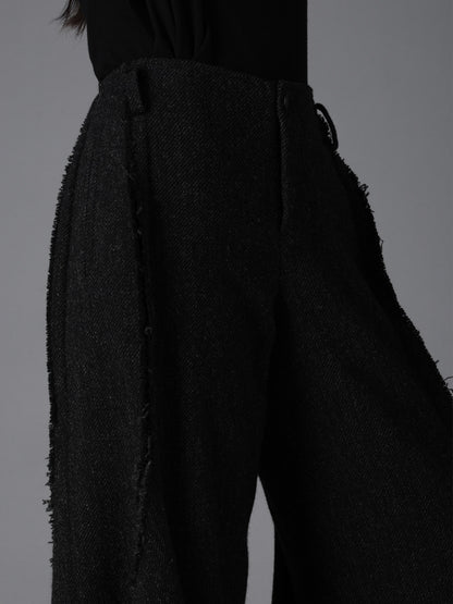 TOP DYED TWEED FLARED PANEL PANTS B