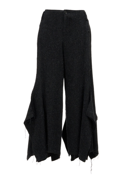 TOP DYED TWEED FLARED PANEL PANTS B