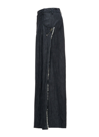 6OZ DENIM PIN SLIT WIDE PANTS