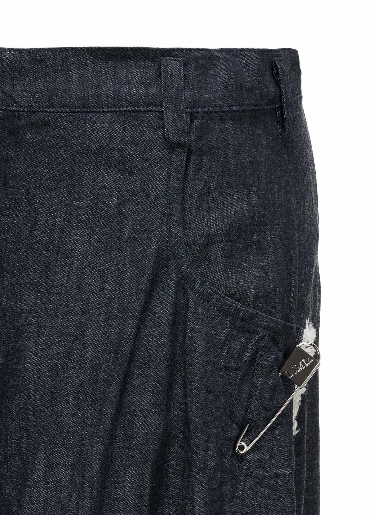 6OZ DENIM PIN SLIT WIDE PANTS