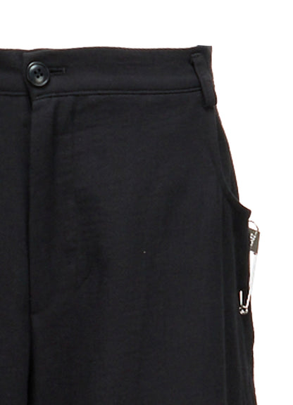DOUBLE CLOTH PIN WIDE PANTS
