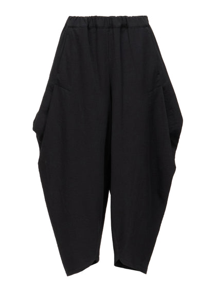 DOUBLE CLOTH ELASTIC WAIST TUCK PANTS
