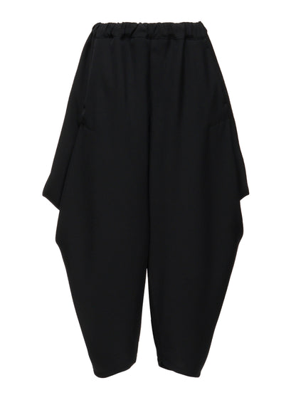 DOUBLE SATIN ELASTIC WAIST TUCK PANTS