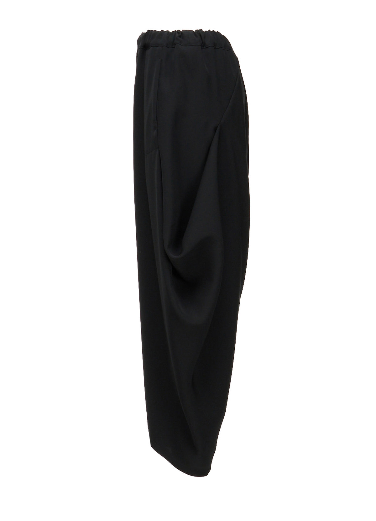 DOUBLE SATIN ELASTIC WAIST TUCK PANTS