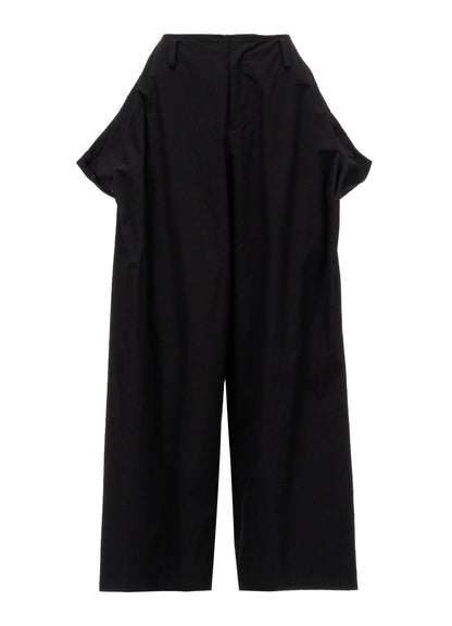 HIGH TWIST POPLIN DRAPED POCKET PANTS