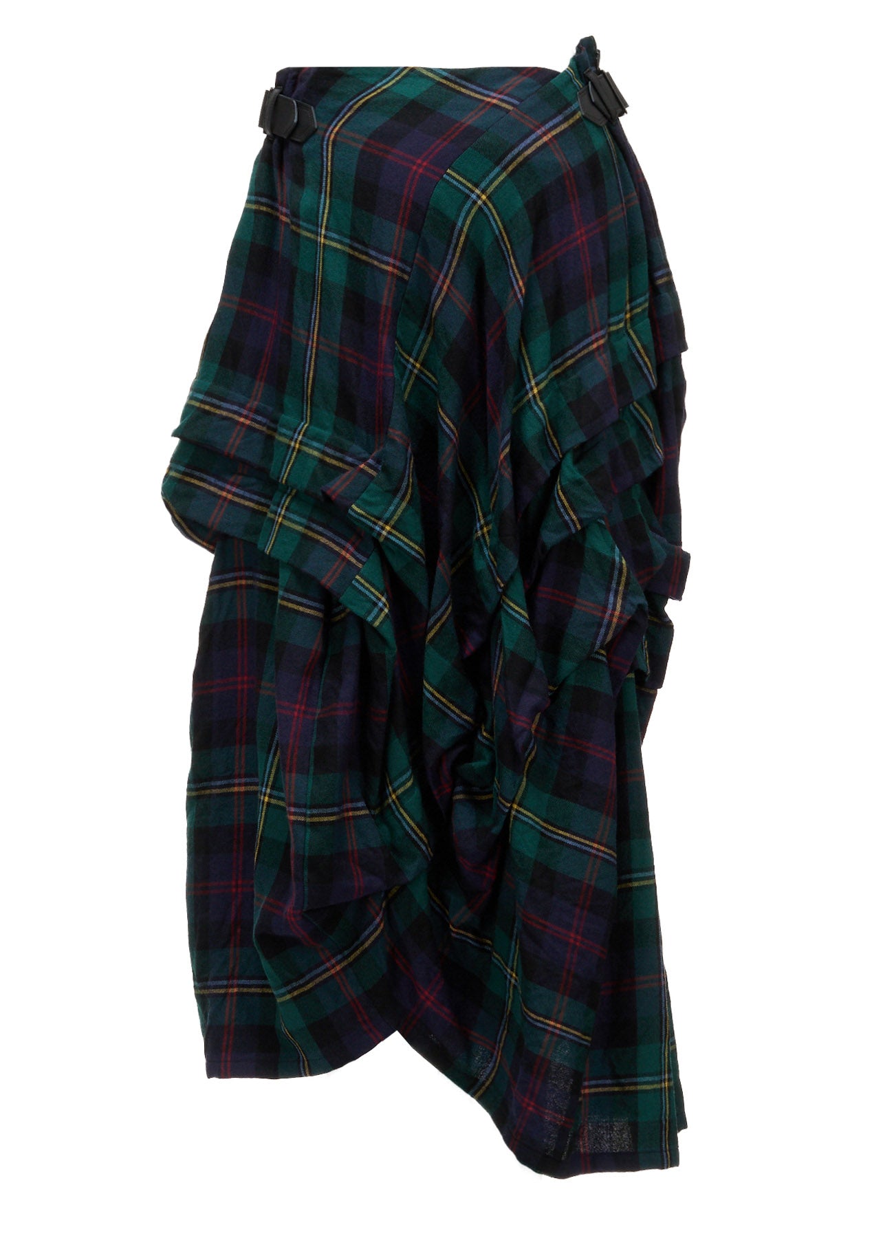 GREEN TARTAN TUCK SKIRT