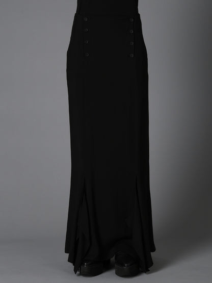 HIGH TWIST GABARDINE FLARED PANEL PENCIL SKIRT