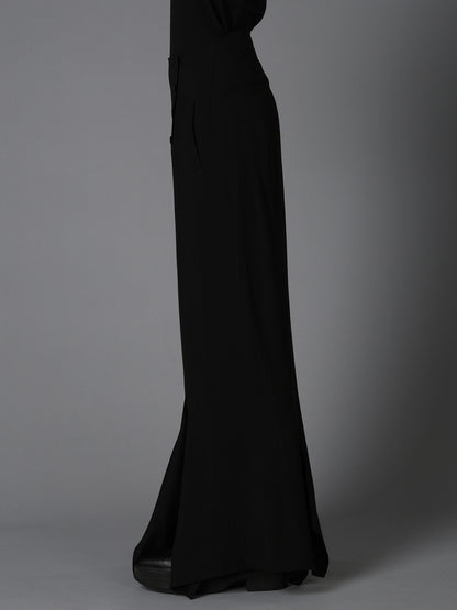 HIGH TWIST GABARDINE FLARED PANEL PENCIL SKIRT