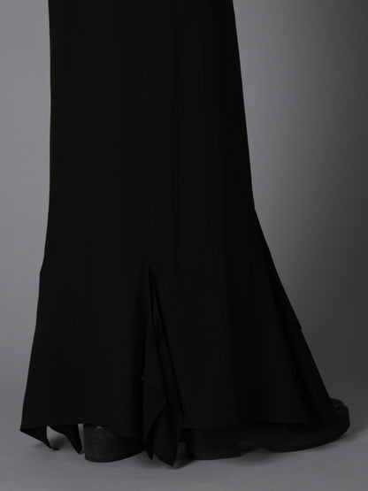 HIGH TWIST GABARDINE FLARED PANEL PENCIL SKIRT